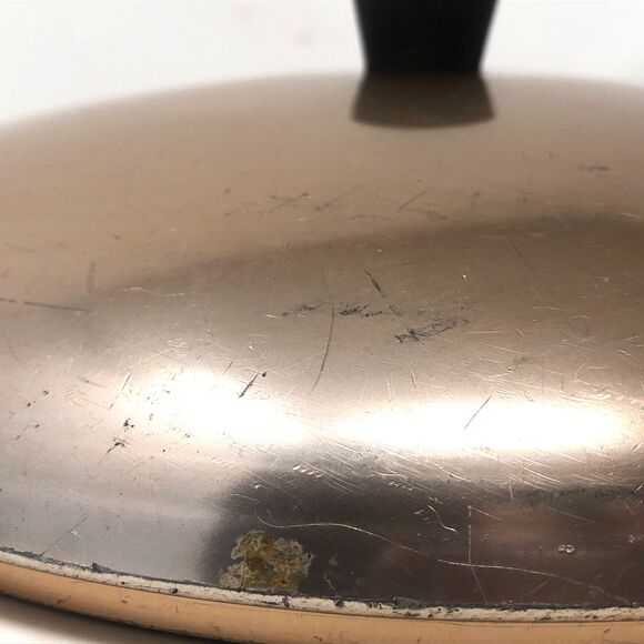 Wear-Ever Aluminum Hallite 10.5" Skillet Fry Pan Copper Toned Lid VTG USA  #2600 - Picture 9 of 14